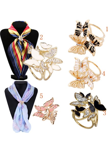 Siyah Stil No.1 Boyutu Eşarp Ipek Klips Kristal Toka Kadın Takı Eşarp Toka Broş (Yurt Dışından)