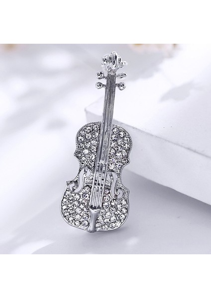 Düğün Misafirleri Için Kişiselleştirilmiş Hediye Violin Broş Bling Kristal Aşk Papyon Broşları Taşlı Broş (Yurt Dışından)