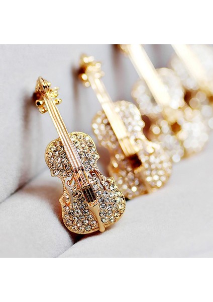 Düğün Misafirleri Için Kişiselleştirilmiş Hediye Violin Broş Bling Kristal Aşk Papyon Broşları Taşlı Broş (Yurt Dışından)