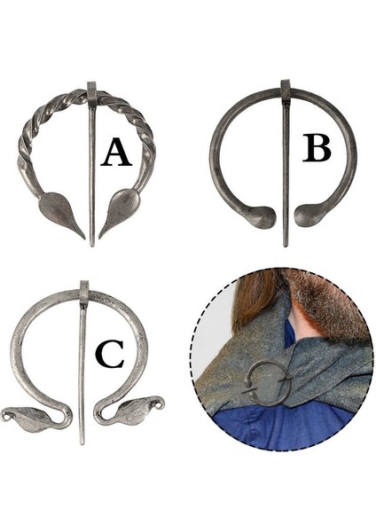 A Ortaçağ Broşu Penannular Demir Pelerin Iğnesi Broş Kelt Viking Sca Rönesans (Yurt Dışından)