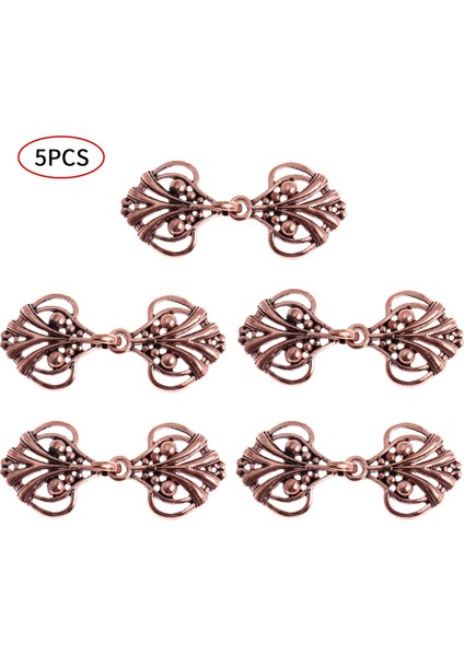 Bakır Tarzı 5 Adet Tip 2 5 Çift Pelerin Tokası Dikişli Kanca ve Göz Kartigan Klipsi Için Cheongsam Kartigan Pelerin (Yurt Dışından)