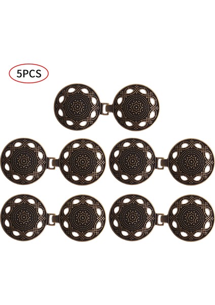 Bakır Tarzı 5 Adet Tip 2 5 Çift Pelerin Tokası Dikişli Kanca ve Göz Kartigan Klipsi Için Cheongsam Kartigan Pelerin (Yurt Dışından)