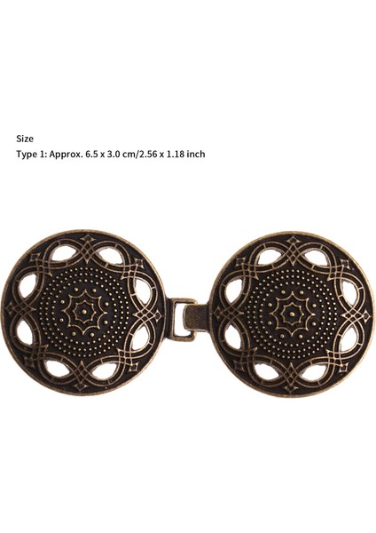 Bakır Tarzı 5 Adet Tip 2 5 Çift Pelerin Tokası Dikişli Kanca ve Göz Kartigan Klipsi Için Cheongsam Kartigan Pelerin (Yurt Dışından)