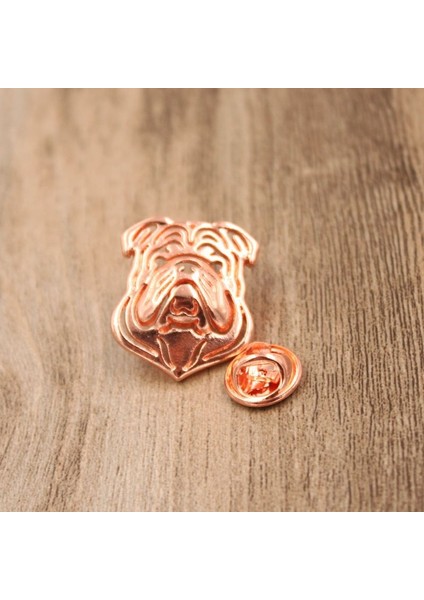 Gül Kırmızı Tarzı Erkek Sevimli Takım Broşu Ingiliz Bulldog Hayvan Broşları Komik Takı (Yurt Dışından)