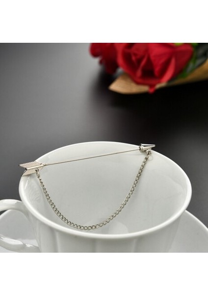 Gümüş Tarzı 2016 Moda Altın Zincir Yaka Broş Erkek Takım Elbise Papyon Iğnesi Ok Broş Fırfır Aksesuarları Düğün Brooch Kadınlar Için (Yurt Dışından)
