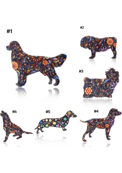 No.1 Boyutu Yeni Popüler Baskılı Hayvan Yavrusu Dachshund Broş 6 Stil (Yurt Dışından)