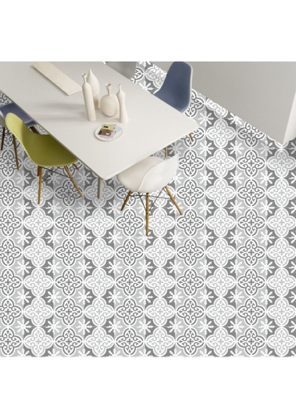 Laminasyonlu Kar Tanesi Karo Taş Desen Yer Kendinden Yapışkanlı Kaplama Folyosu 60 cm x 100 cm