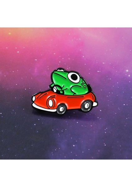 Yeşil Kertenkele Broş Kertenkele Kırmızı Araba Broş Çocuklar Için Karikatür Sırt Çantası Hayvan Kertenkele Mine Rozeti Takı (Yurt Dışından)