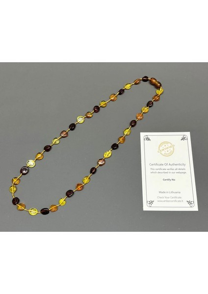 Damla Kehribar Yetişkin Multicolor Yuvarlak Kolye 45 cm modelleri