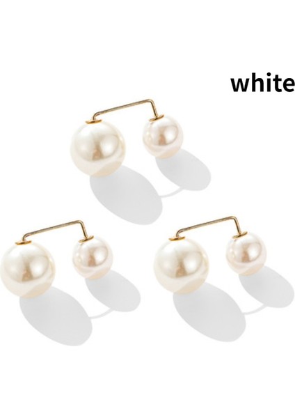 Beyaz Stil 3 Parça Kadınlar Için Takı Broş Şal Tokası Çift Inci Sabit Elbise Broş Ceket Klipsi Eşarp Şal Tokası C Toka U Süveter Kol Pini (Yurt Dışından) fırsatları