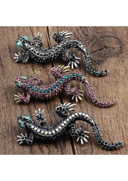 Pembe Tarzı 1 Bilgisayar Kadın Gömlek Için Lizard Broş Şirin Gümüş Hediye Moda Takı Metal Şirin ve Mine Taşlı Takı Kertenkele Wicca (Yurt Dışından)