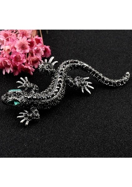 Pembe Tarzı 1 Bilgisayar Kadın Gömlek Için Lizard Broş Şirin Gümüş Hediye Moda Takı Metal Şirin ve Mine Taşlı Takı Kertenkele Wicca (Yurt Dışından)