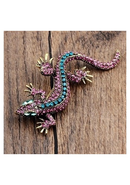 Pembe Tarzı 1 Bilgisayar Kadın Gömlek Için Lizard Broş Şirin Gümüş Hediye Moda Takı Metal Şirin ve Mine Taşlı Takı Kertenkele Wicca (Yurt Dışından)