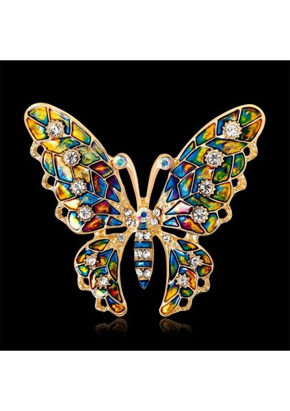 Zarif Aksesuar Taşlı Renkli Papyon Broş Metal Broş Moda Takı Kadın Hediye (Yurt Dışından) indirimleri