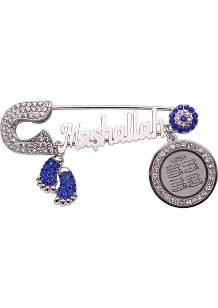 Gümüş Tarzı Müslüman Islam Maşallah Dört Kül Sureler Paslanmaz Çelik Pin Broş Bebek Pin (Yurt Dışından)