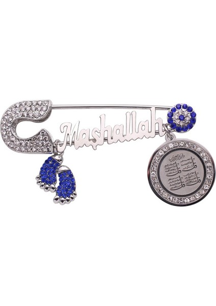 Gümüş Tarzı Müslüman Islam Maşallah Dört Kül Sureler Paslanmaz Çelik Pin Broş Bebek Pin (Yurt Dışından)