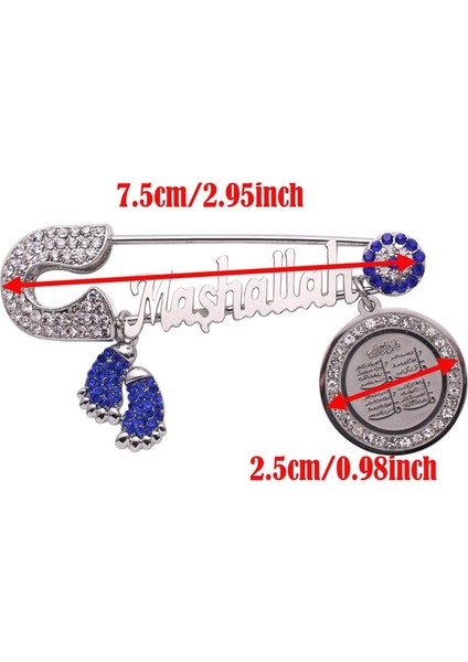 Gümüş Tarzı Müslüman Islam Maşallah Dört Kül Sureler Paslanmaz Çelik Pin Broş Bebek Pin (Yurt Dışından)