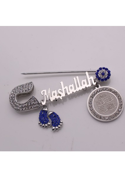 Gümüş Tarzı Müslüman Islam Maşallah Dört Kül Sureler Paslanmaz Çelik Pin Broş Bebek Pin (Yurt Dışından)