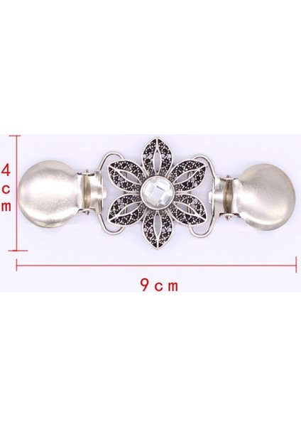 Şal Bağlama Eşarp Tokası Kristal Çiçek Şal Klips Kadın Broşlar Vintage Stil Süs Klipsi (Yurt Dışından)