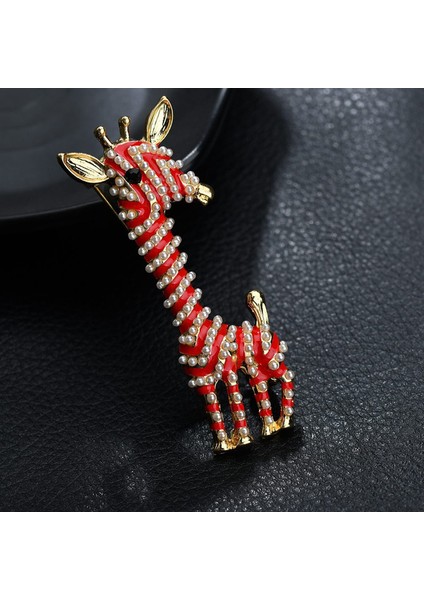 Beyaz Stil Kadın Kız Giyim Aksesuarı Dekorasyon Hayvan Broş Tam Pearl Zürafa Alaşım Broş (Yurt Dışından) fiyatları