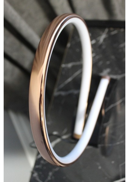 Rose Gold Modern Ledli Masa Lambası Abajur Fiyonk