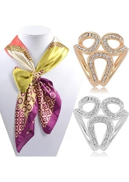 Altın Tarzı Ipek Eşarp Tokası Tutucu Taşlı Taç Halka Ip Broş Eşarp Tokası Toka Takı Hediye (Yurt Dışından) fiyatları