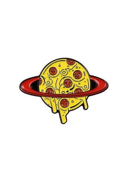 No.1 Boyutu Çizgi Film Pizza Gezegeni Emaye Broş Ufo Evren Pızza Için Barış Için Geldik Eğlenceli Yiyecek Rozetler Kıyafet Dekoratif Pim (Yurt Dışından) fırsatları