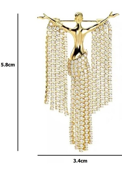 Bayanlar Için Rhinstone Lady Figür Broşlar Alaşım Güzellik Püskül Kız Broş Hediyeleri (Yurt Dışından) modelleri