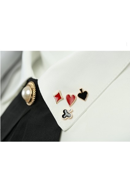 4 Adet/takım Unisex ve Moda Erkek Takı Alaşımlı Boutonniere Poker Şekilli Broş Yaka Iğnesi Kadınlar Kalp Maça Kulüp Komik Broşlar (Yurt Dışından) fırsatları