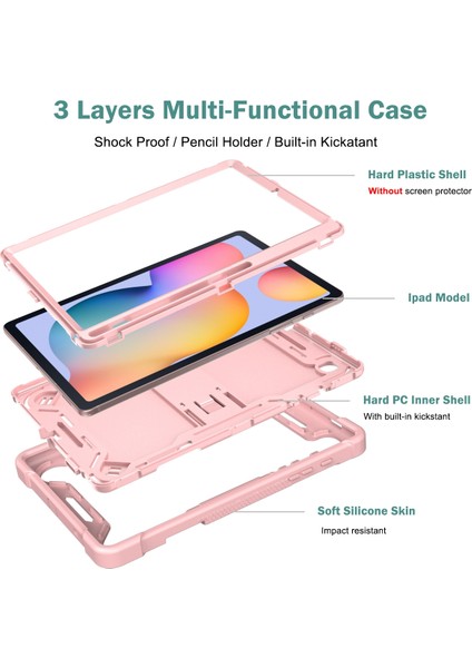 Samsung Galaxy Tab S6 Lite Için Silikon + Pc Kılıfı (Yurt Dışından)