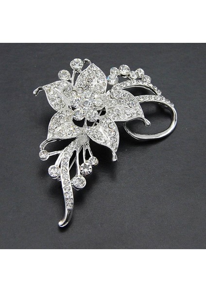 Zcm Yeni Çiçek Taşlı Kristal Diamante Broş Düğün Gelin Broş Hediye (Yurt Dışından)
