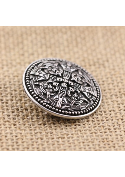 Antik Bronz Tarzı 3,8 cm Nordik Viking Amule Kolye Isveç Milli Kostüm Zinciri Viking Tutma Canavar Takı Talisman (Yurt Dışından)