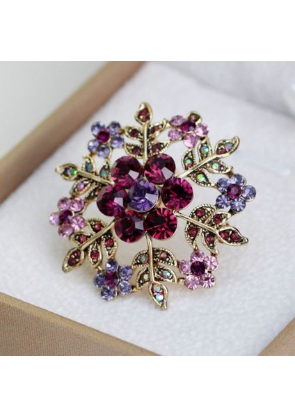 Siyah Stil Kadınlar Için Şık Çok Renkli Taşlı Kristal Broşlar - Trend Kar Tanesi Elegant Süsleme (Yurt Dışından) modelleri