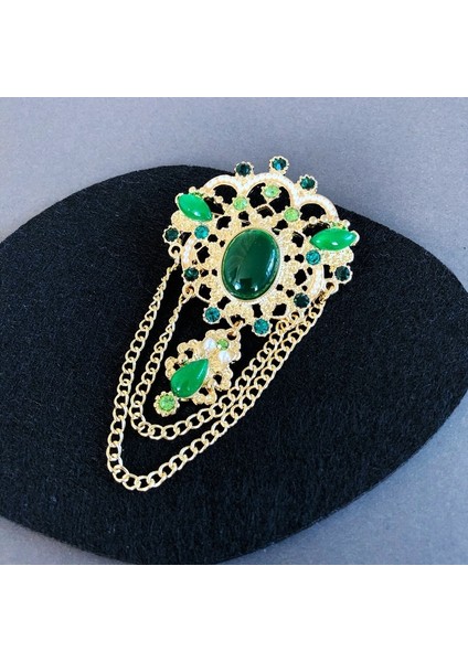 A9 Kadınlar Için Retro Ortaçağ Saray Broşları Vintage Pin Taşlı Broş Takıları Şık Tasarım Barok (Yurt Dışından)