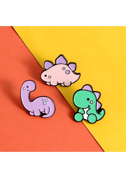 Yeşil Sevimli Pembe Stegosaurus Diplodocus Jurassic Hayvan Broş Dinozor Emaye Rozeti Çocuk Arkadaş Için (Yurt Dışından)