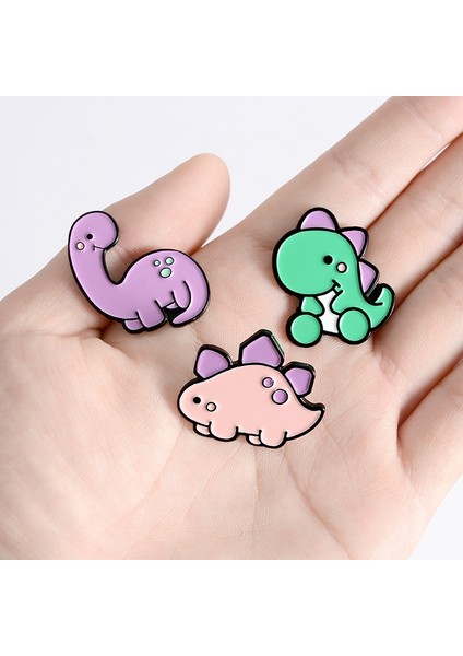 Yeşil Sevimli Pembe Stegosaurus Diplodocus Jurassic Hayvan Broş Dinozor Emaye Rozeti Çocuk Arkadaş Için (Yurt Dışından)