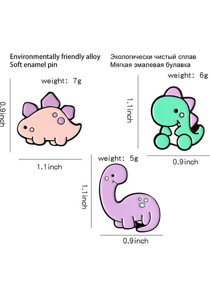 Yeşil Sevimli Pembe Stegosaurus Diplodocus Jurassic Hayvan Broş Dinozor Emaye Rozeti Çocuk Arkadaş Için (Yurt Dışından)