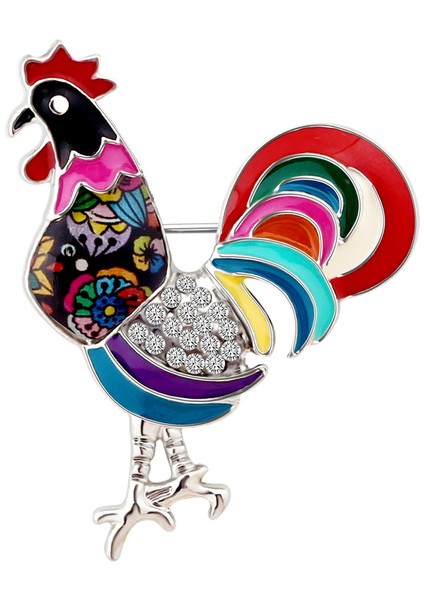 Çok Renkli Stil Kadın Kızlar Için Çiftlik Hayvan Takı Broş Çiftlik Hayvan Takı Pinleri Tavuk Horoz Broş Email Alaşım Taşlı Çiçek Broşlar Hediye Eşarp Kıyafetler (Yurt Dışından)