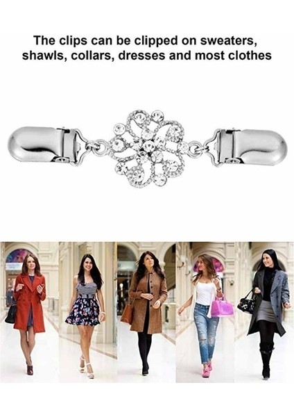 A 2020 Yeni Moda Bayan Kıyafetleri Vintage Kazak Şal Klipsi Elbiseler Hırka Yaka Klipsi Çiçek Desen Klipsi Kadın Kızlar (Yurt Dışından)