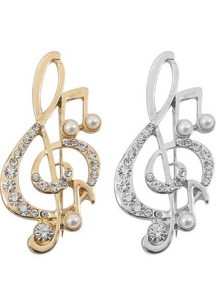 Altın Tarzı Noble Lady Için Sıcak Müzikal Not Kristal Inci Zarif Broş (Yurt Dışından) modelleri