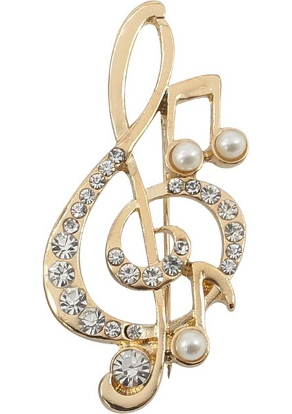Altın Tarzı Noble Lady Için Sıcak Müzikal Not Kristal Inci Zarif Broş (Yurt Dışından) fırsatları