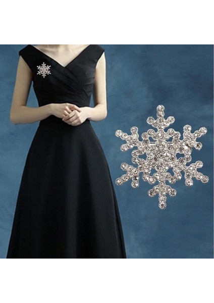 Altın Tarzı 1 Bilgisayar 2019 Bayan Moda Broş Parıldayan Kristal Taşlar Büyük Kar Tanesi Broş Takı Broş Kadınlar Noel Hediye Kış Renk: Altıngümüş (Yurt Dışından)