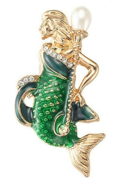 Yeni Okyanus Aşk Seti Şamandıra Emaye Glazeli Denizkızı Broş Kadın Aksesuarları (Yurt Dışından) fırsatları