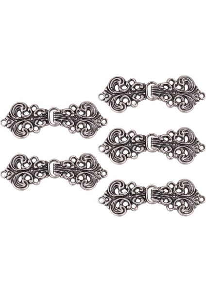 Siyah Stil B Tipi 5 Çift Vintage Hırka Klipsi Swirl Çiçek Pelerin Kapanışları Metal Toka (Yurt Dışından) fiyatları