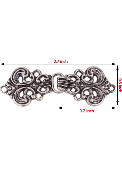 Siyah Stil B Tipi 5 Çift Vintage Hırka Klipsi Swirl Çiçek Pelerin Kapanışları Metal Toka (Yurt Dışından) fırsatları