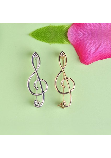 Beyaz Stil Müzik Notası Broş & Korsaj 18K Altın Kaplama Özel Tasarım Cinsiyet Farketmeksizin Küçük Broş Tesettür Iğneleri (Yurt Dışından)