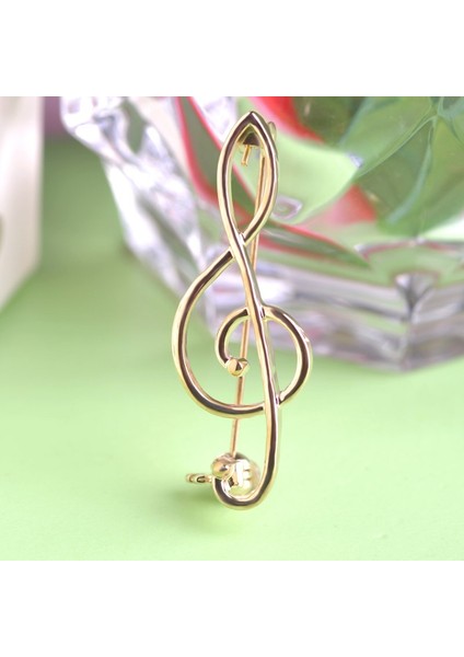 Beyaz Stil Müzik Notası Broş & Korsaj 18K Altın Kaplama Özel Tasarım Cinsiyet Farketmeksizin Küçük Broş Tesettür Iğneleri (Yurt Dışından) fırsatları