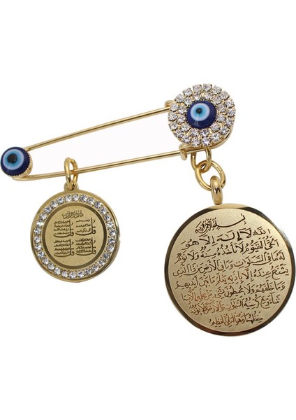 Ayatul Kursi Dört Kutsal Sura Allaha Türkiye Nazar Boncuğu Paslanmaz Çelik Başörtü Broş Bebek Iğnesi (Yurt Dışından) fiyatları