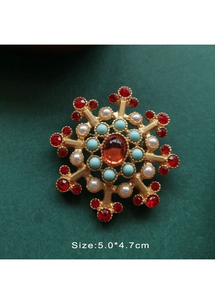 B13 Vintage Saray Enamel Barok Taşlı Incili Renkli Glayz Korsaj Aksesuar Broş Kadınlar Için (Yurt Dışından) fırsatları