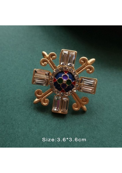 B3 Vintage Saray Enamel Barok Taşlı Incili Renkli Glayz Korsaj Aksesuar Broş Kadınlar Için (Yurt Dışından)